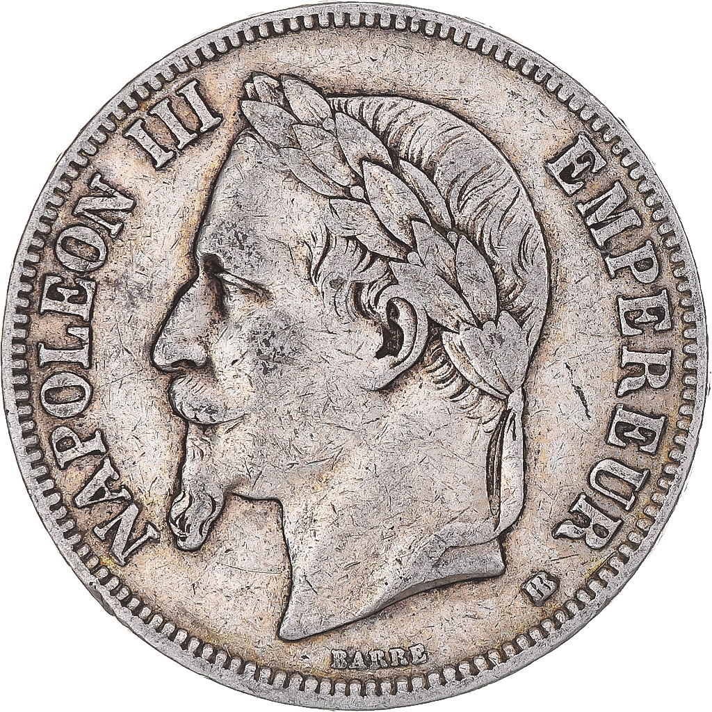 Coin, France, Napoleon III, 5 Francs, 1868, Strasbourg, VF(30-35), Silver