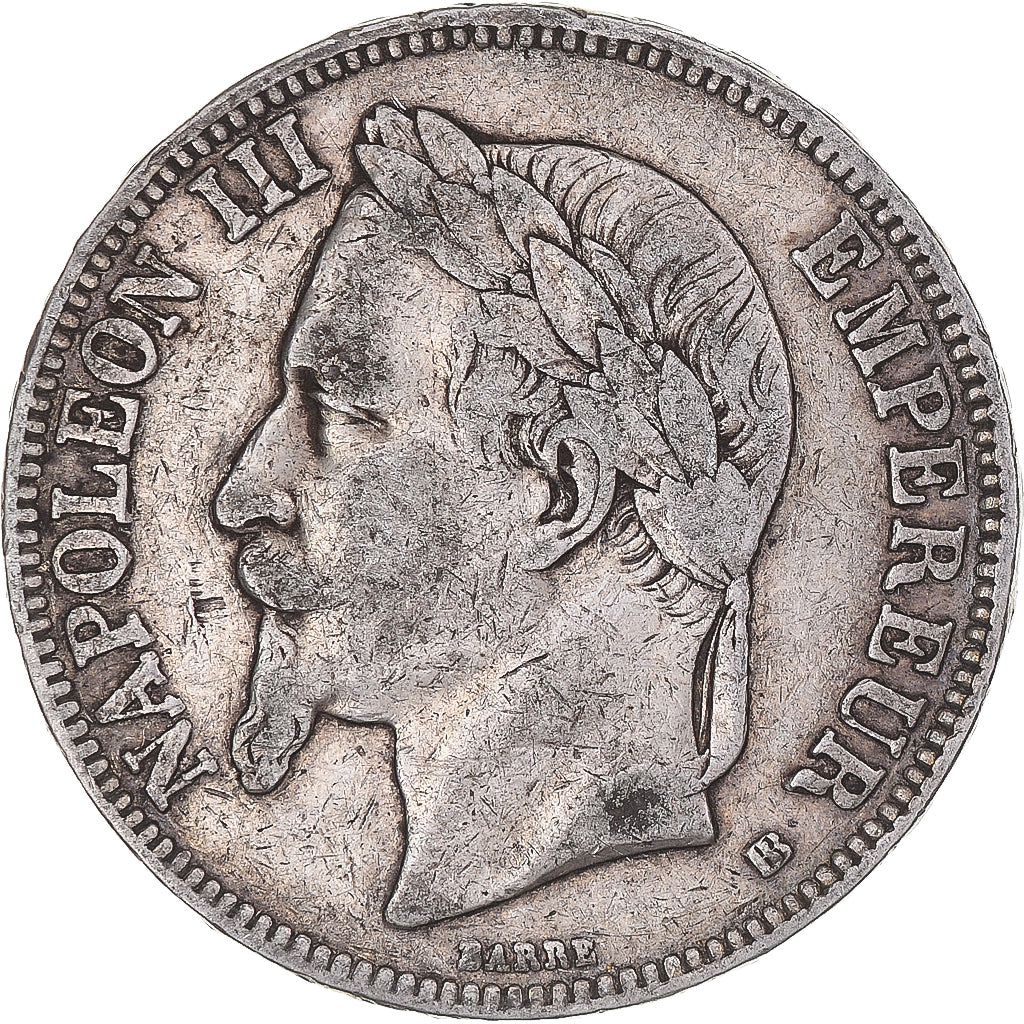 Coin, France, Napoleon III, 5 Francs, 1868, Strasbourg, VF(30-35), Silver