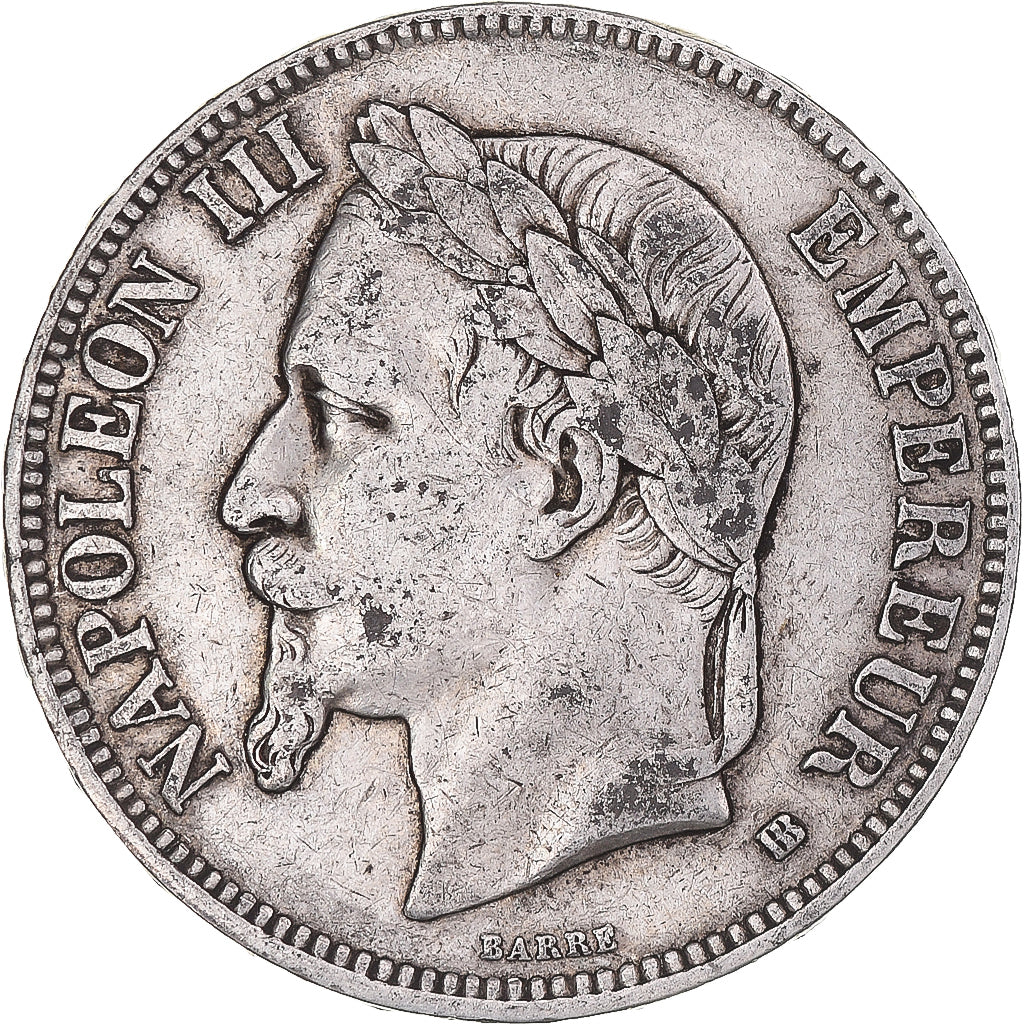 Monnaie, France, Napoleon III, 5 Francs, 1868, Strasbourg, TB+, Argent