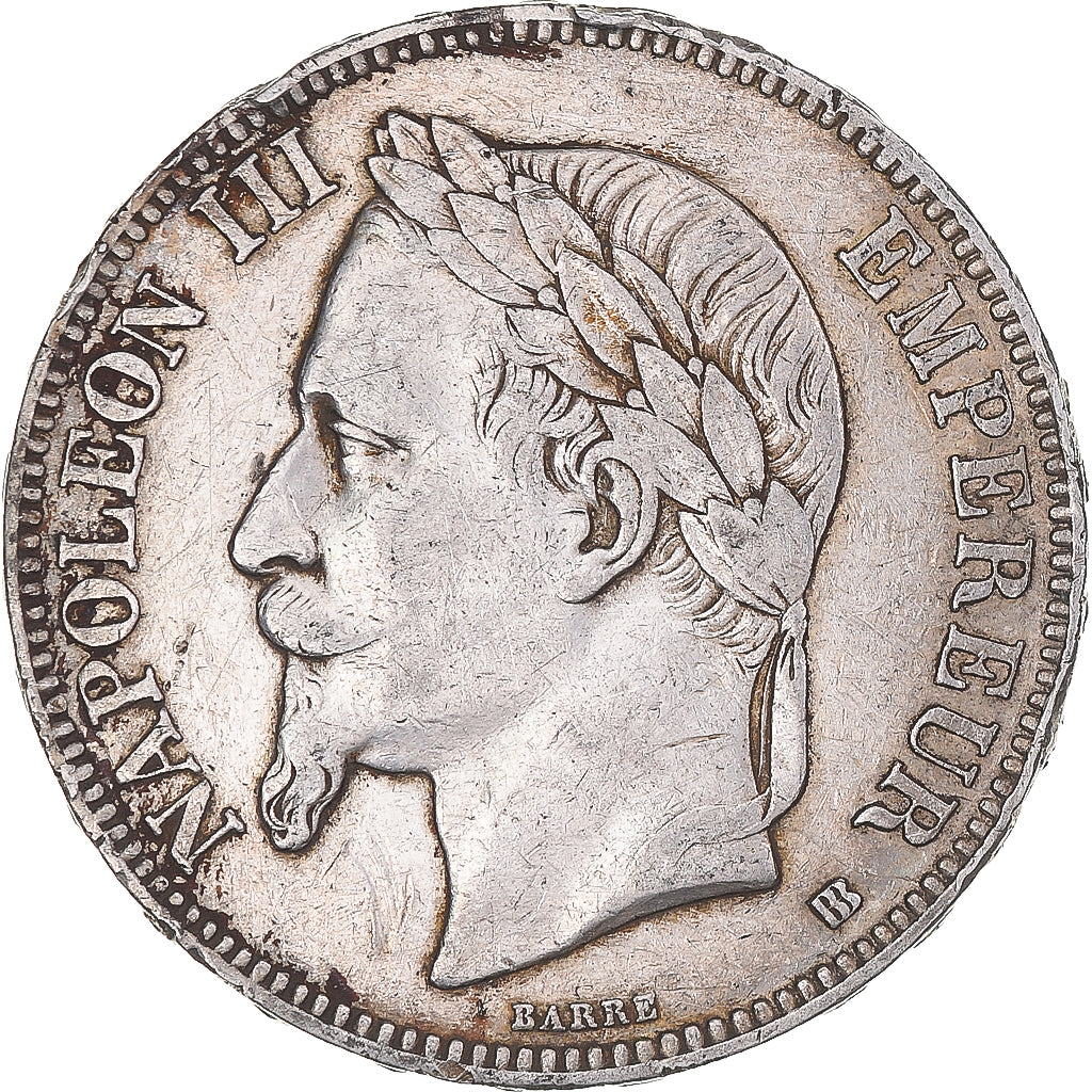 Coin, France, Napoleon III, 5 Francs, 1868, Strasbourg, VF(30-35), Silver