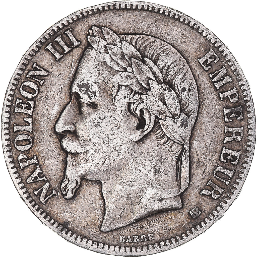 Coin, France, Napoleon III, 5 Francs, 1868, Strasbourg, VF(20-25), Silver