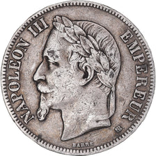 Coin, France, Napoleon III, 5 Francs, 1868, Strasbourg, VF(20-25), Silver