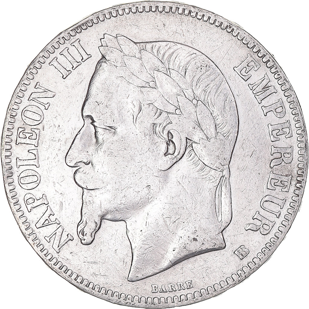 Munten, Frankrijk, Napoleon III, 5 Francs, 1868, Strasbourg, FR, Zilver
