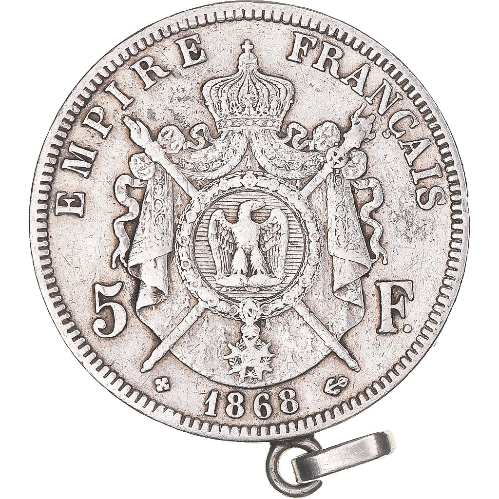 Monnaie, France, Napoleon III, 5 Francs, 1868, Strasbourg, TB, Argent