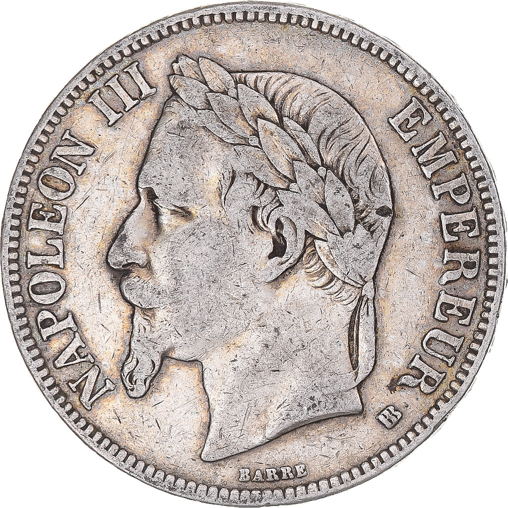 Munten, Frankrijk, Napoléon III, 5 Francs, 1869, Strasbourg, FR+, Zilver