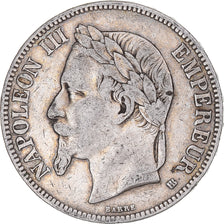 Munten, Frankrijk, Napoléon III, 5 Francs, 1869, Strasbourg, FR+, Zilver