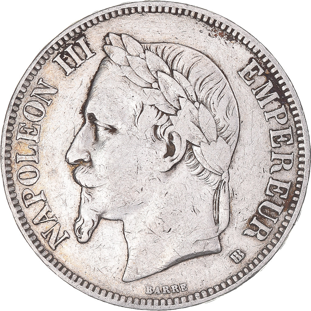 Coin, France, Napoléon III, 5 Francs, 1869, Strasbourg, VF(30-35), Silver