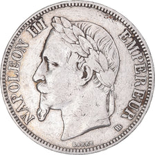 Coin, France, Napoléon III, 5 Francs, 1869, Strasbourg, VF(30-35), Silver
