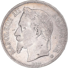 Coin, France, Napoléon III, 5 Francs, 1869, Strasbourg, VF(20-25), Silver