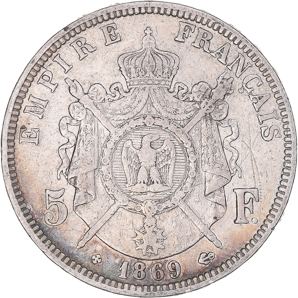 Coin, France, Napoléon III, 5 Francs, 1869, Strasbourg, VF(20-25), Silver
