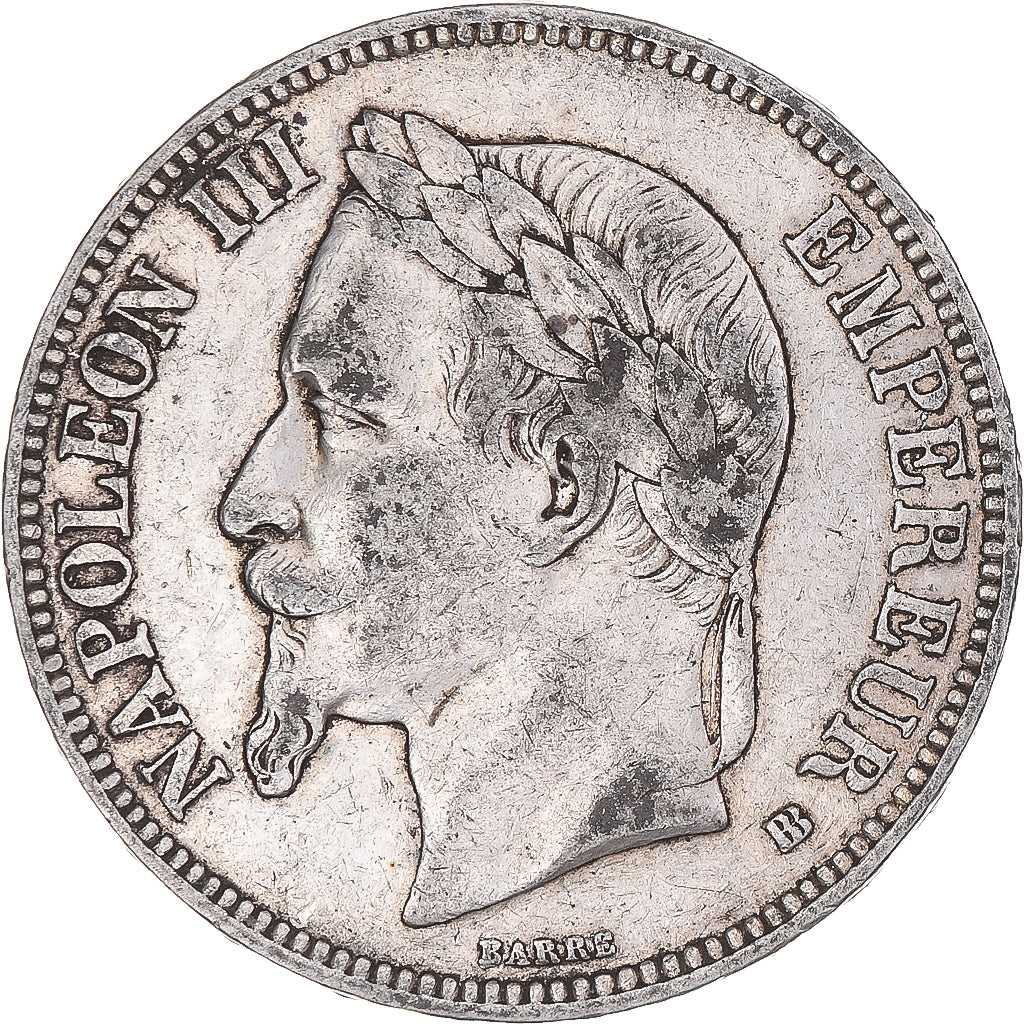 Coin, France, Napoléon III, 5 Francs, 1869, Strasbourg, VF(30-35), Silver