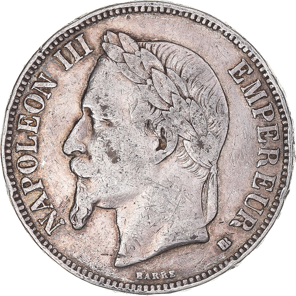 Coin, France, Napoléon III, 5 Francs, 1869, Strasbourg, VF(30-35), Silver