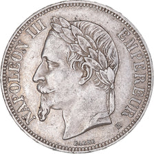 Moneta, Francja, Napoléon III, 5 Francs, 1870, Strasbourg, AU(50-53), Srebro