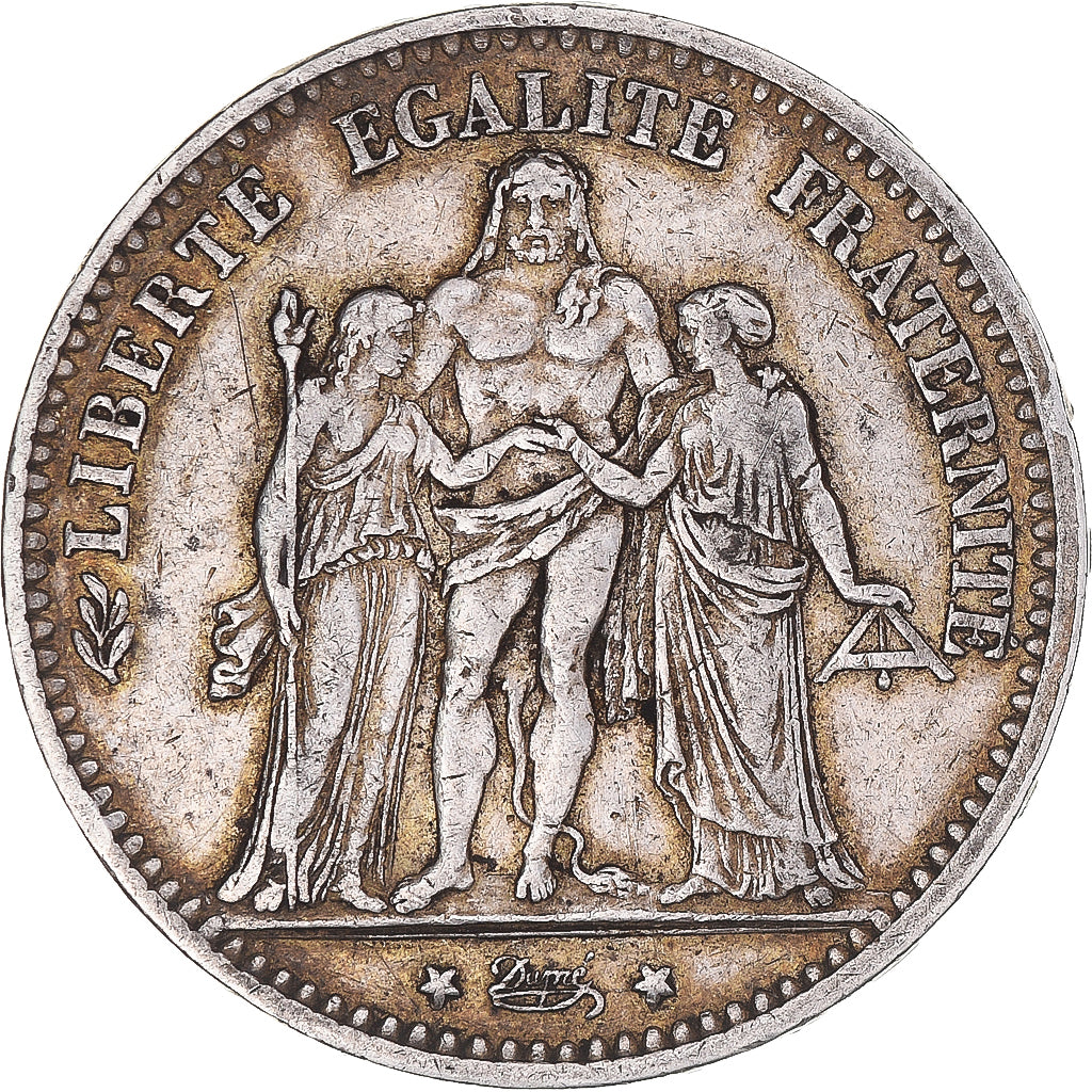 Coin, France, Hercule, 5 Francs, 1874, Bordeaux, EF(40-45), Silver, KM:820.2, Le