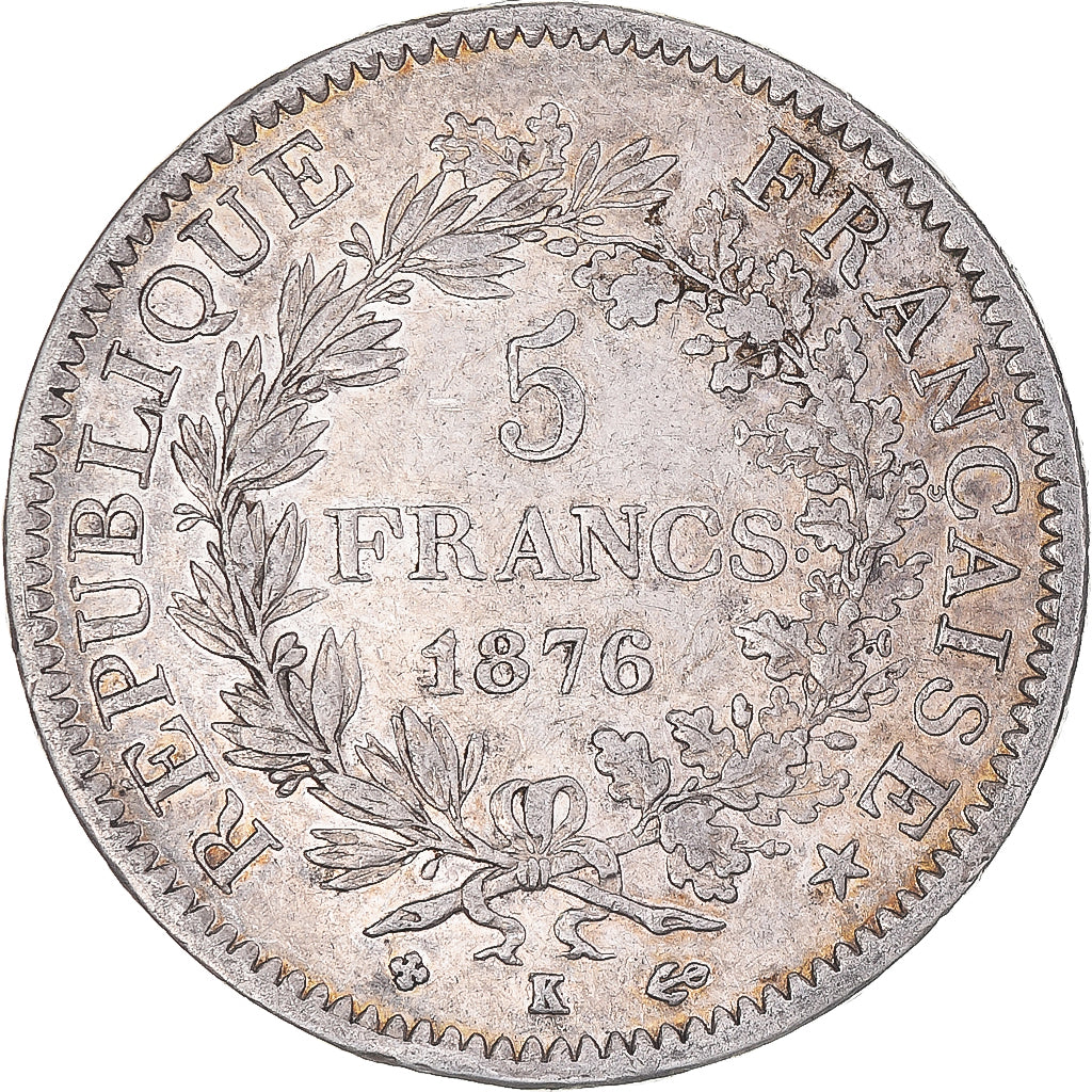 Monnaie, France, Hercule, 5 Francs, 1876, Bordeaux, TB+, Argent, Gadoury:745a
