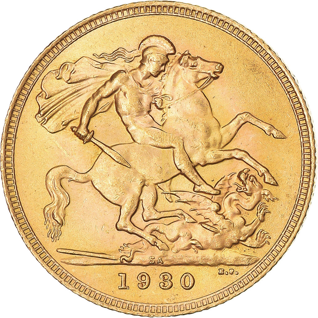 Coin, South Africa, George V, Sovereign, 1930, MS(60-62), Gold, KM:A22