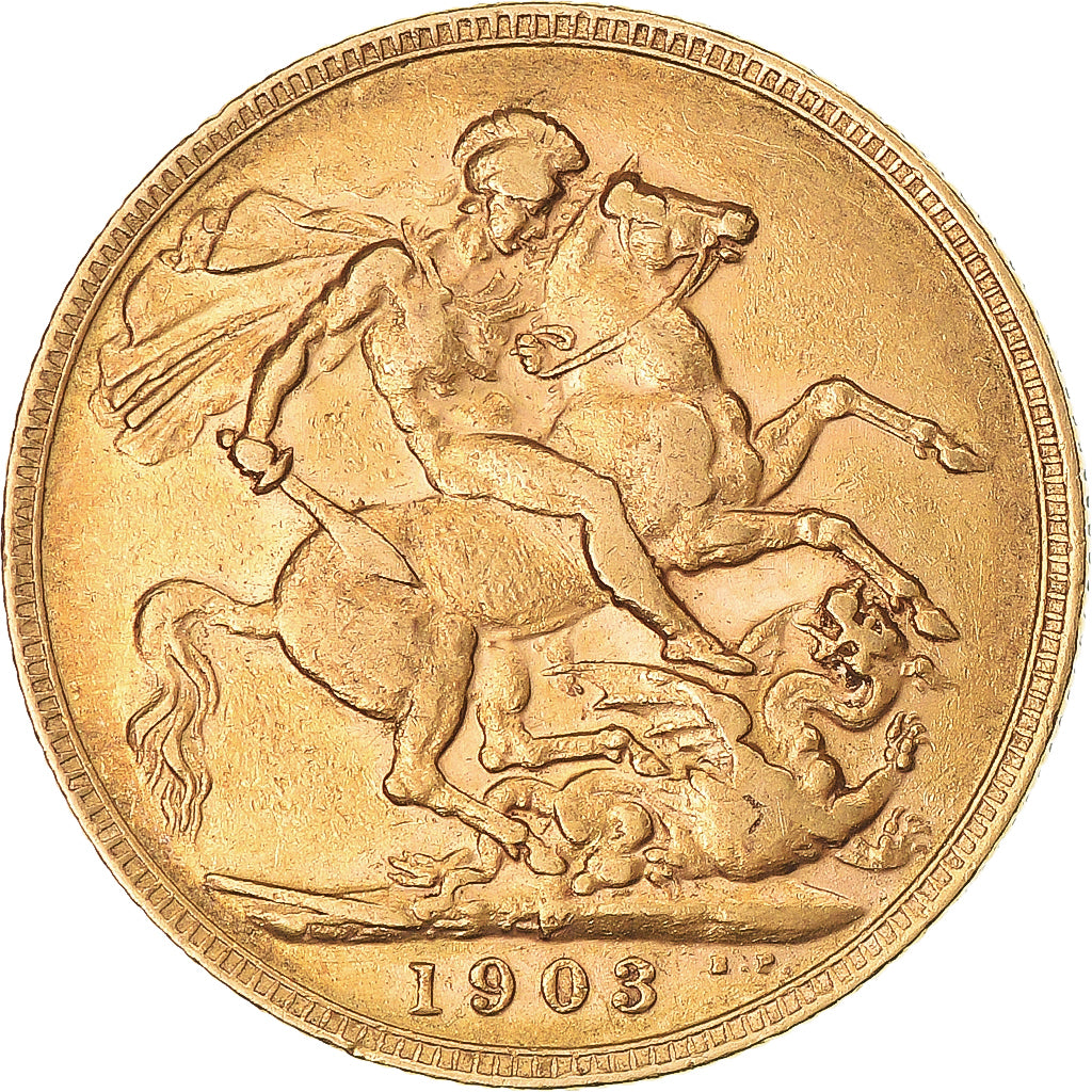 Coin, Australia, Edward VII, Sovereign, 1903, Perth, EF(40-45), Gold, KM:15