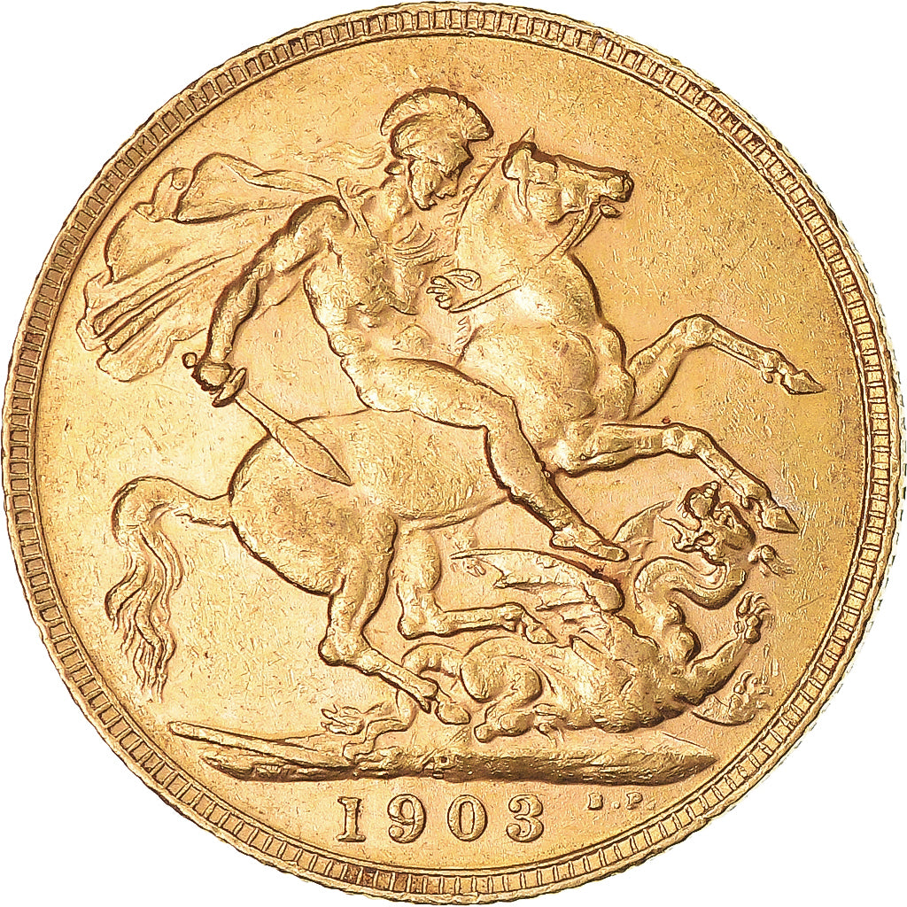 Coin, Australia, Edward VII, Sovereign, 1903, Perth, AU(50-53), Gold, KM:15