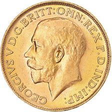 Coin, Australia, George V, Sovereign, 1915, Sydney, MS(63), Gold, KM:29