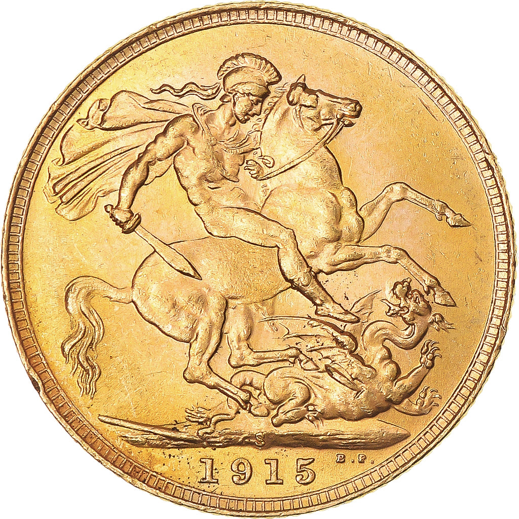 Coin, Australia, George V, Sovereign, 1915, Sydney, MS(63), Gold, KM:29