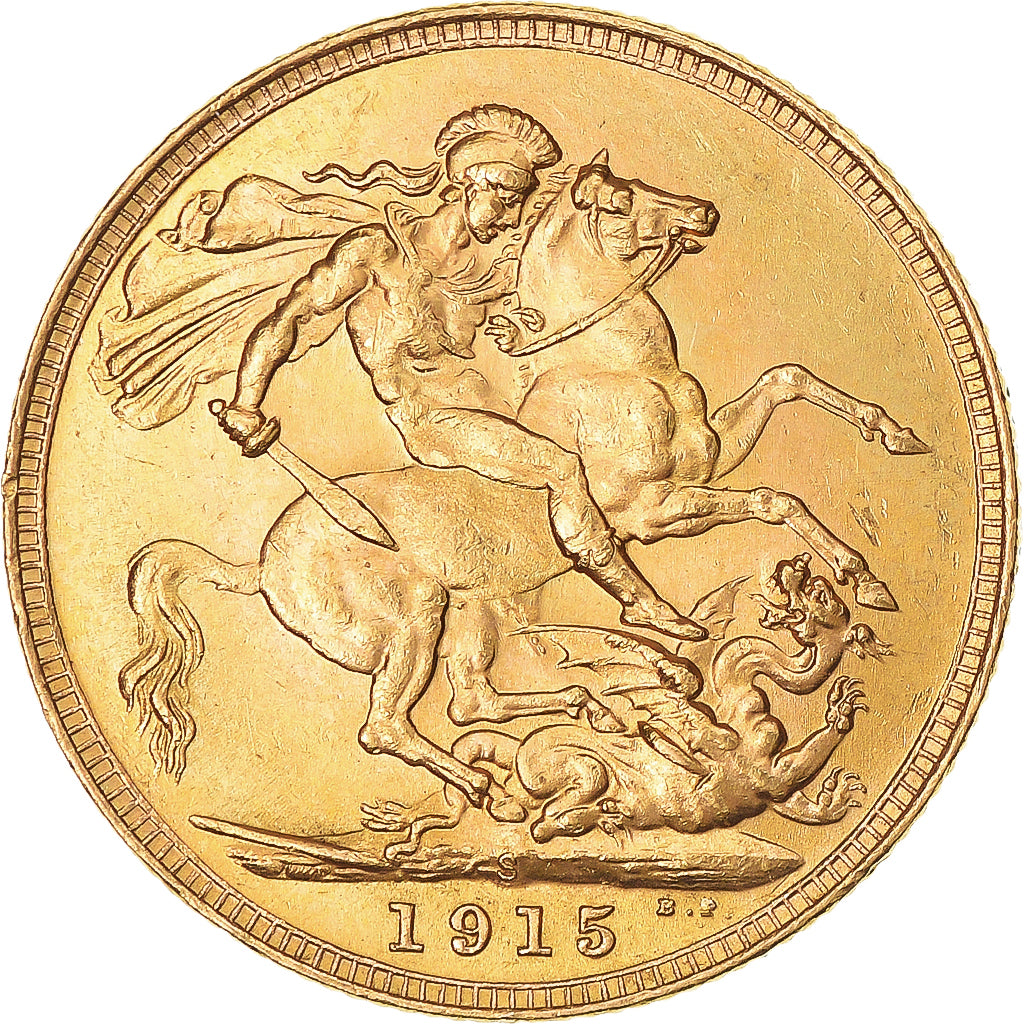 Monnaie, Australie, George V, Sovereign, 1915, Sydney, SPL, Or, KM:29