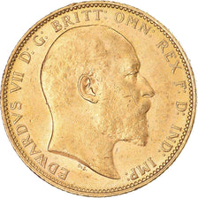 Coin, Australia, Edward VII, Sovereign, 1907, Melbourne, AU(55-58), Gold, KM:15