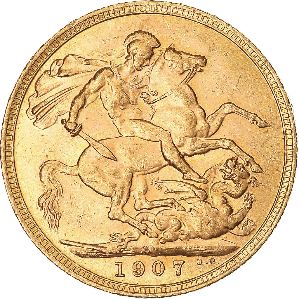 Coin, Australia, Edward VII, Sovereign, 1907, Melbourne, AU(55-58), Gold, KM:15