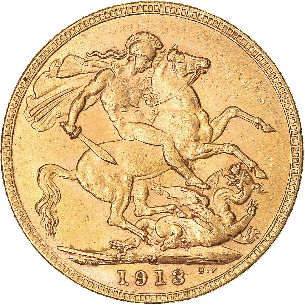 Coin, Australia, George V, Sovereign, 1913, Melbourne, AU(55-58), Gold, KM:29