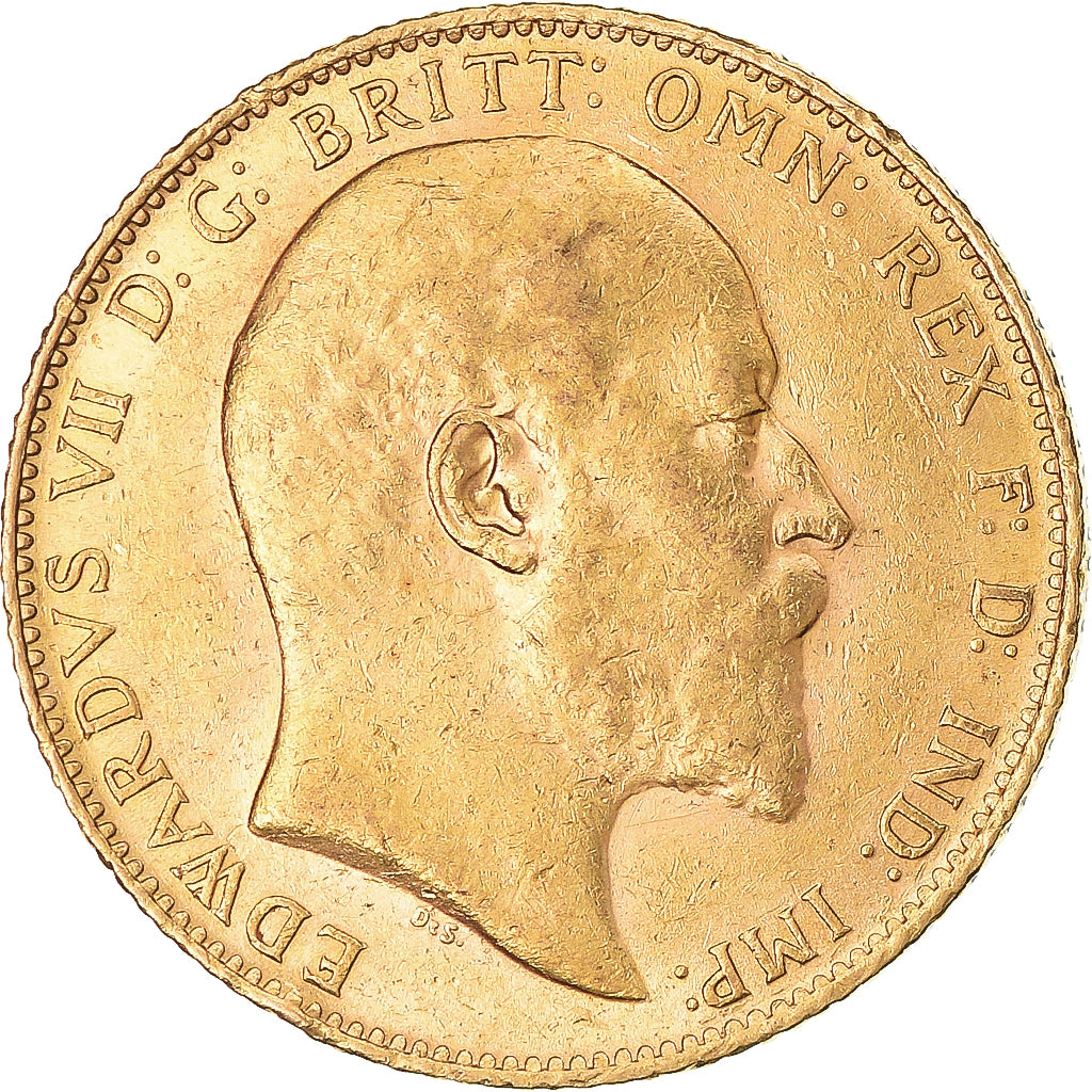 Coin, Great Britain, Edward VII, Sovereign, 1906, London, AU(55-58), Gold