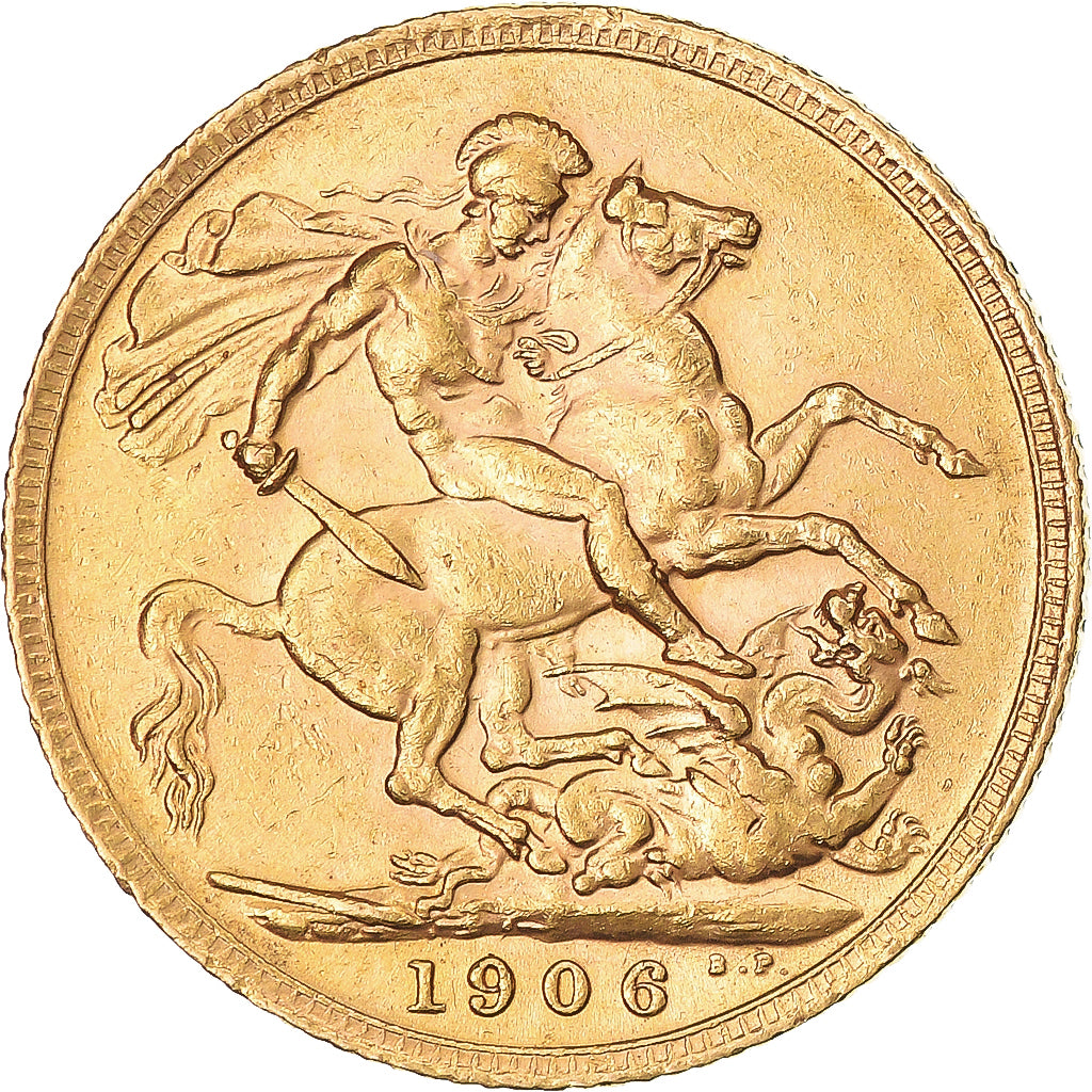 Coin, Great Britain, Edward VII, Sovereign, 1906, London, AU(55-58), Gold