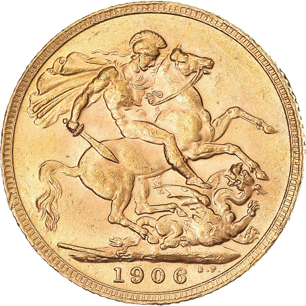 Coin, Great Britain, Edward VII, Sovereign, 1906, London, AU(55-58), Gold