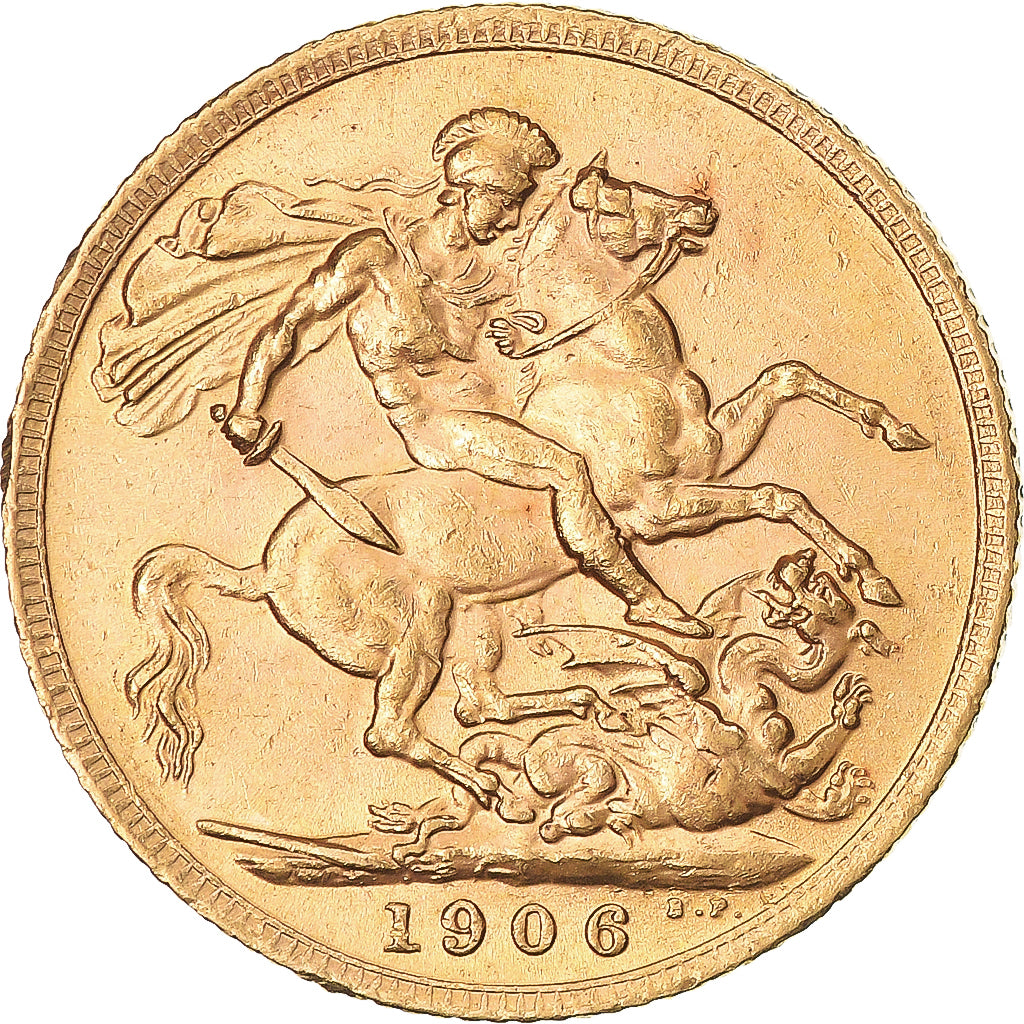 Coin, Great Britain, Edward VII, Sovereign, 1906, London, AU(55-58), Gold