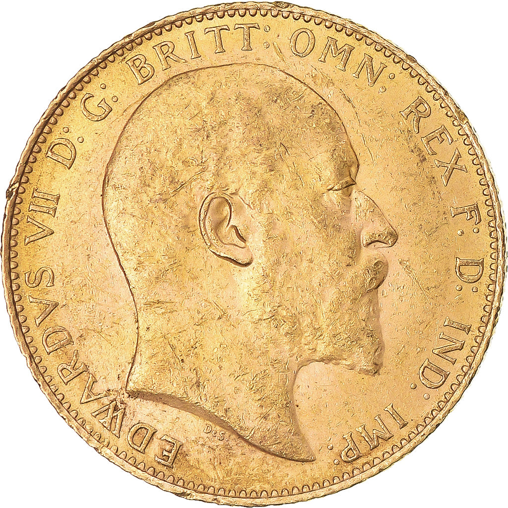 Coin, Great Britain, Edward VII, Sovereign, 1907, AU(55-58), Gold, KM:805