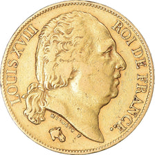 Monnaie, France, Louis XVIII, 20 Francs, 1824, Paris, TB+, Or, Gadoury:1028