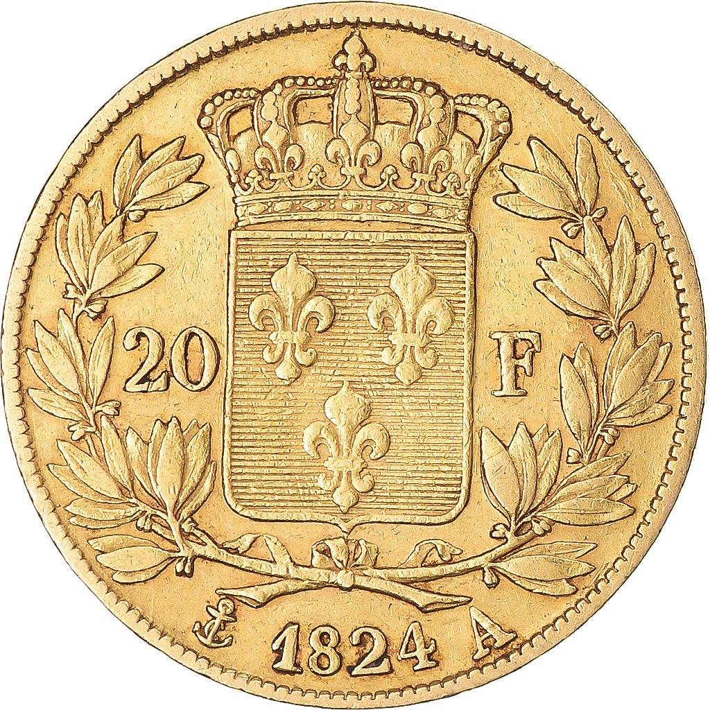 Monnaie, France, Louis XVIII, 20 Francs, 1824, Paris, TB+, Or, Gadoury:1028