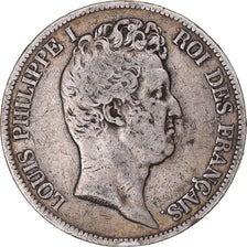 Coin, France, Louis-Philippe, 5 Francs, 1831, Lyon, VF(20-25), Silver, KM:735.4