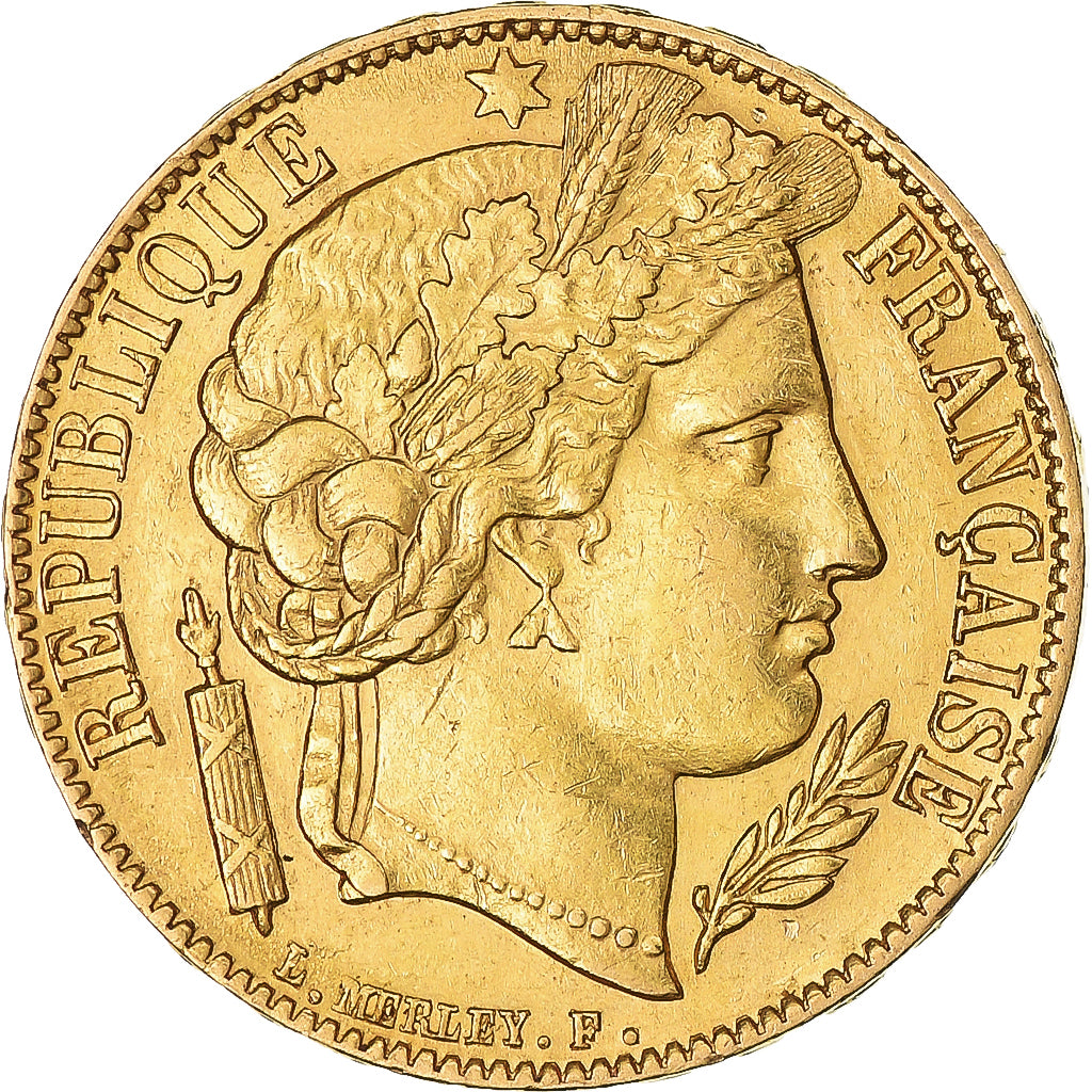 Moeda, França, Cérès, 20 Francs, 1851, Paris, AU(50-53), Dourado, KM:762, Le