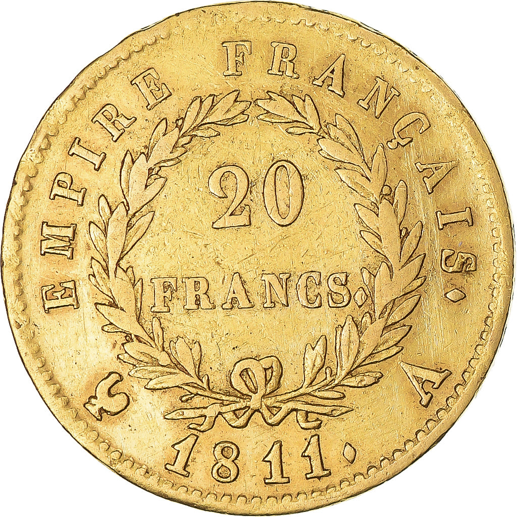 Moneta, Francia, Napoléon I, 20 Francs, 1811, Paris, BB+, Oro, KM:695.1
