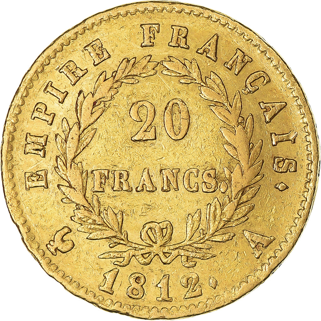 Coin, France, Napoléon I, 20 Francs, 1812, Paris, EF(40-45), Gold, KM:695.1