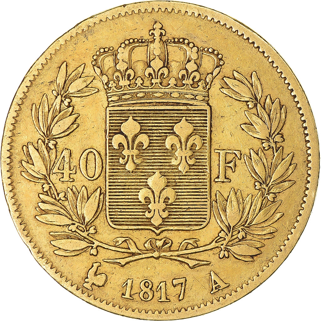 Monnaie, France, Louis XVIII, 40 Francs, 1817, Paris, TB+, Or, Gadoury:1092