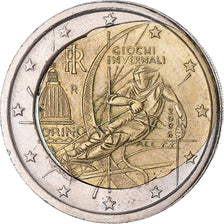 Italie, 2 Euro, Torino Winter Olympics, 2006, Rome, error misaligned core, SUP+