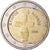 Cyprus, 2 Euro, 2008, error misaligned core, AU(50-53), Bi-Metallic, KM:85