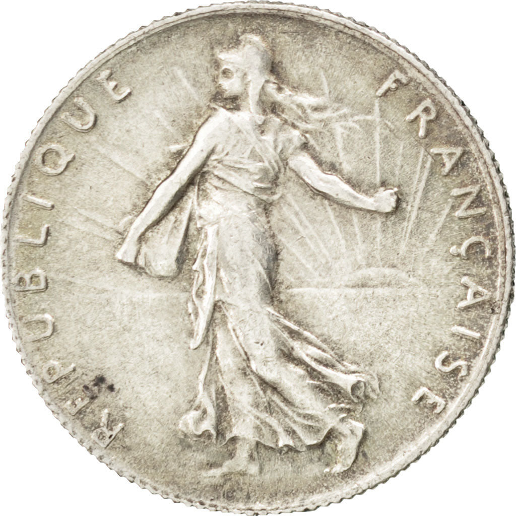 Coin, France, Semeuse, 50 Centimes, 1918, AU(55-58), Silver, KM:854, Gadoury:420