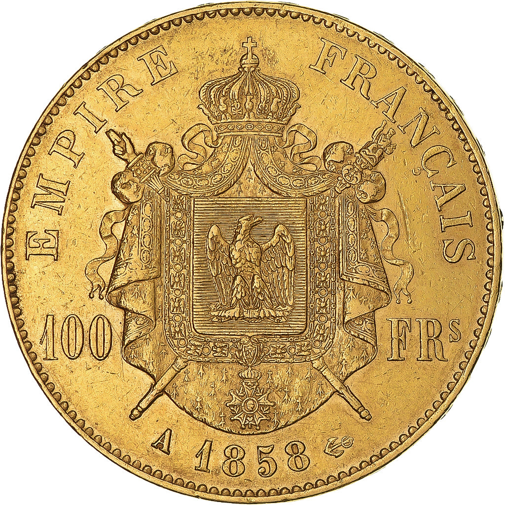 Monnaie, France, Napoleon III, 100 Francs, 1858, Paris, TTB+, Or, Gadoury:1135