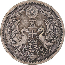 Coin, Japan, Yoshihito, 50 Sen, 1923, EF(40-45), Silver, KM:46