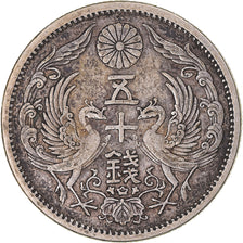 Coin, Japan, Yoshihito, 50 Sen, 1924, EF(40-45), Silver, KM:46