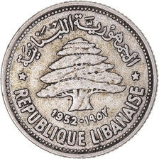 Coin, Lebanon, 50 Piastres, 1952, EF(40-45), Silver