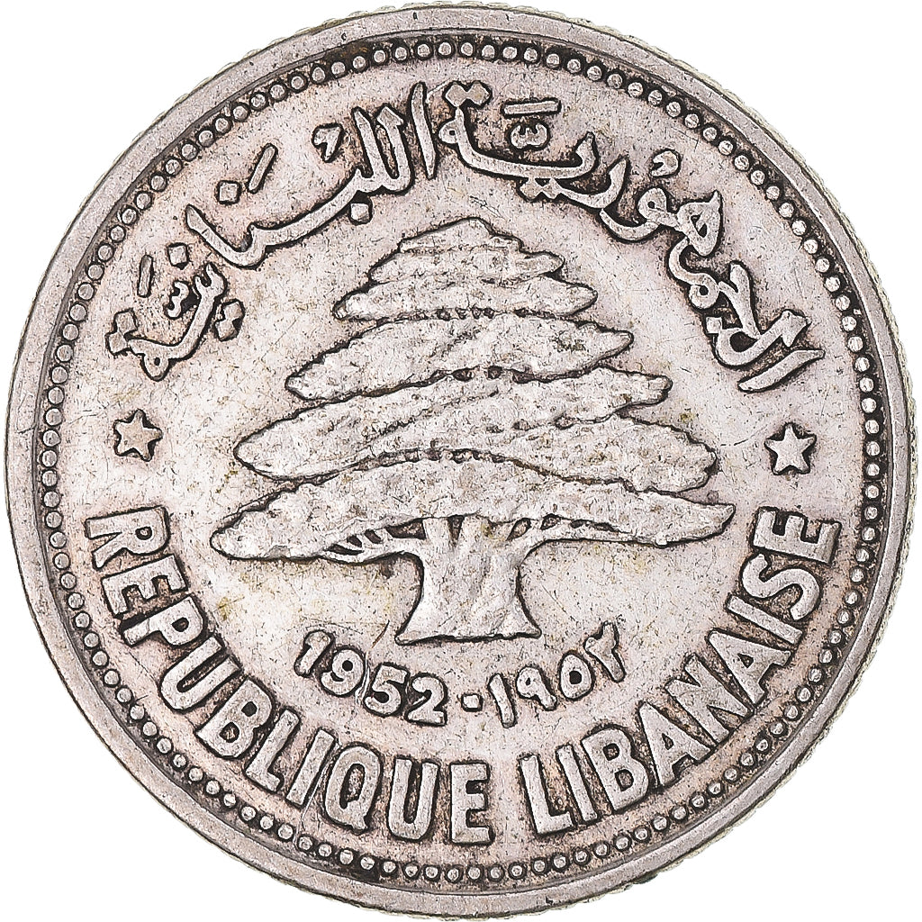 Moneta, Libano, 50 Piastres, 1952, BB, Argento
