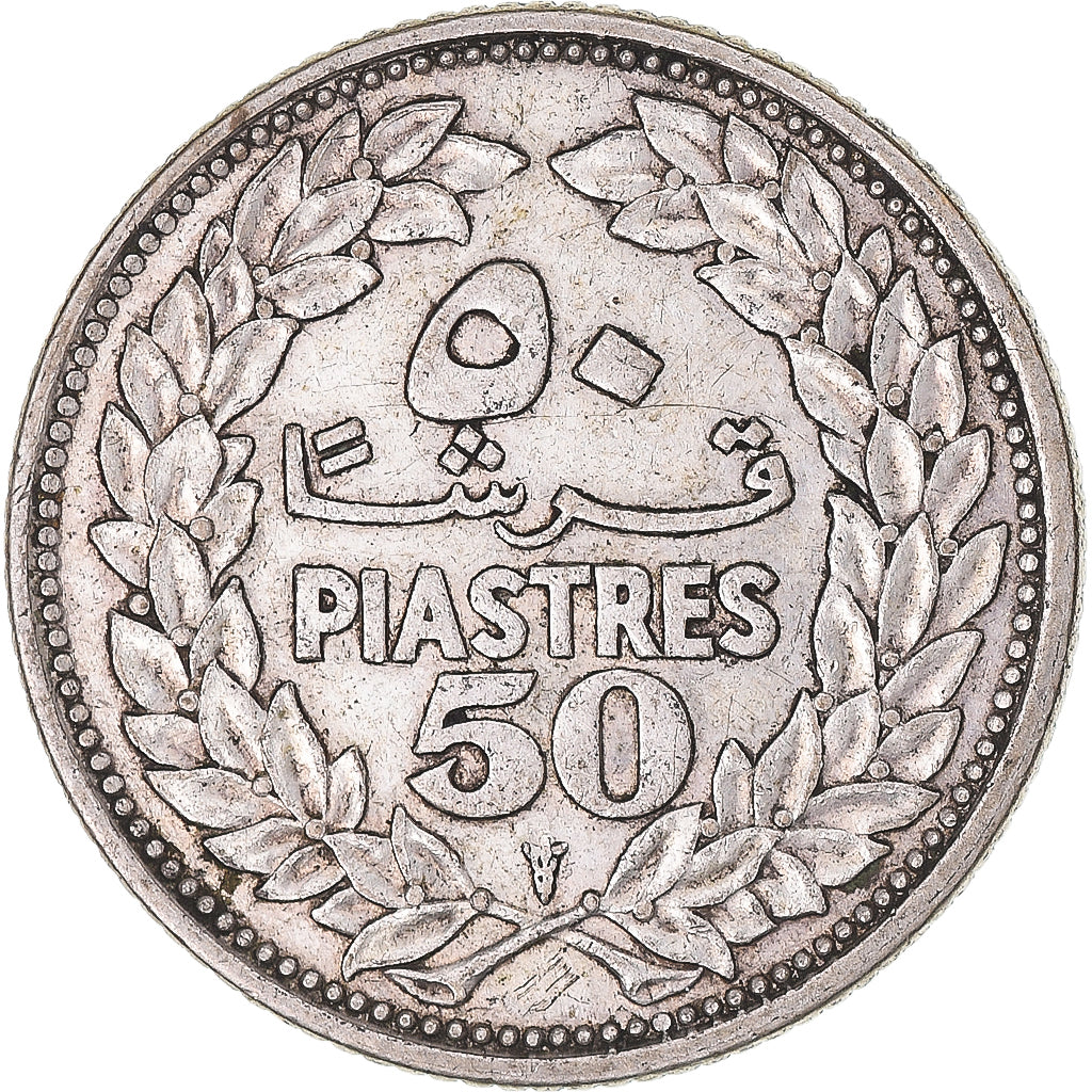 Moneta, Libano, 50 Piastres, 1952, BB, Argento