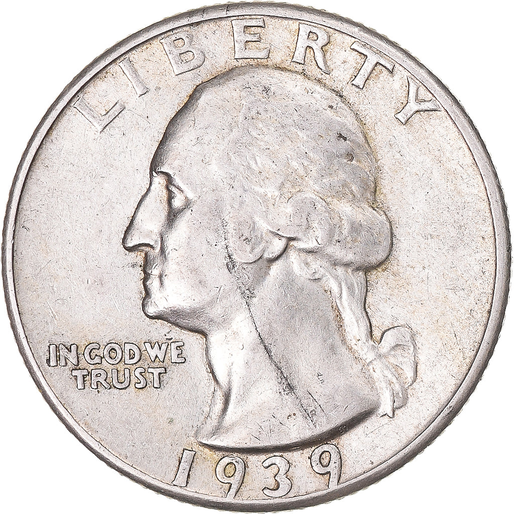 Coin, United States, Washington Quarter, Quarter, 1939, U.S. Mint, Philadelphia